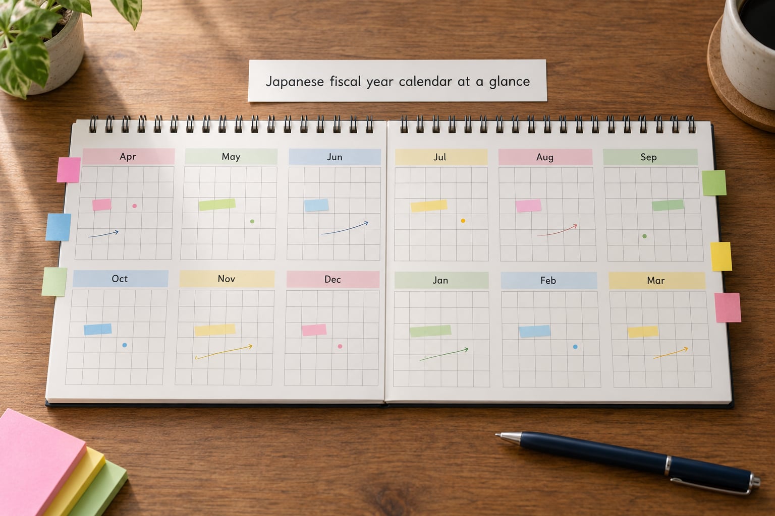 Japanese fiscal year calendar at a glance