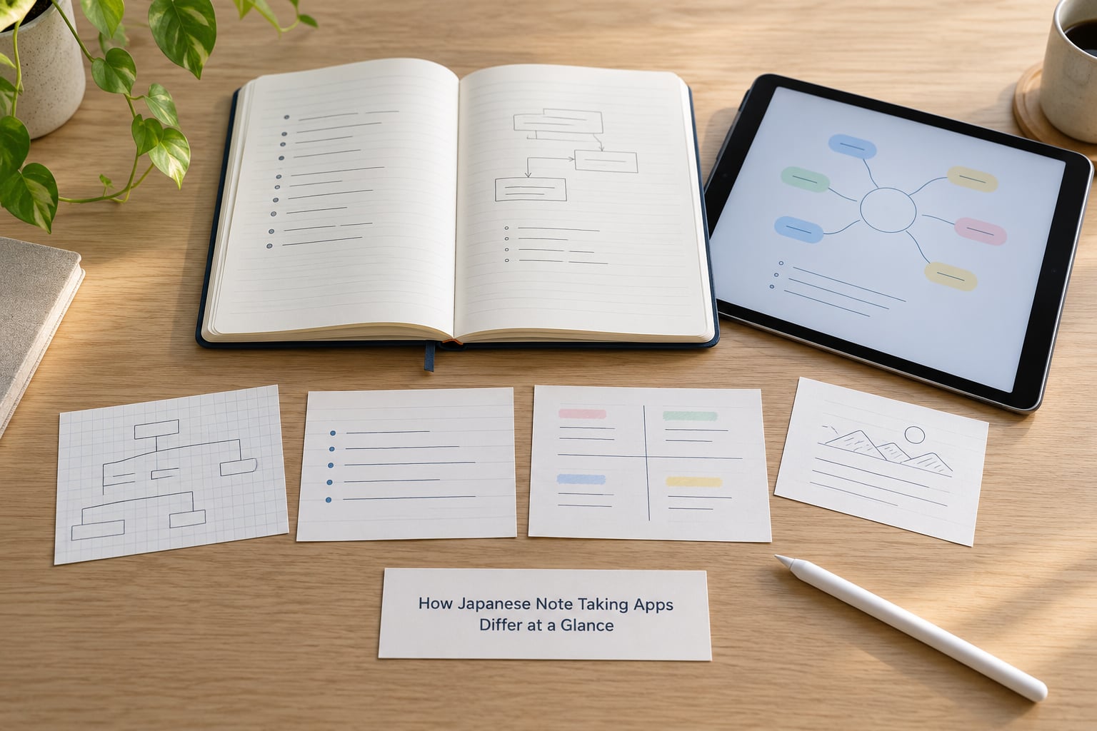 How Japanese Note Taking Apps Differ at a Glance