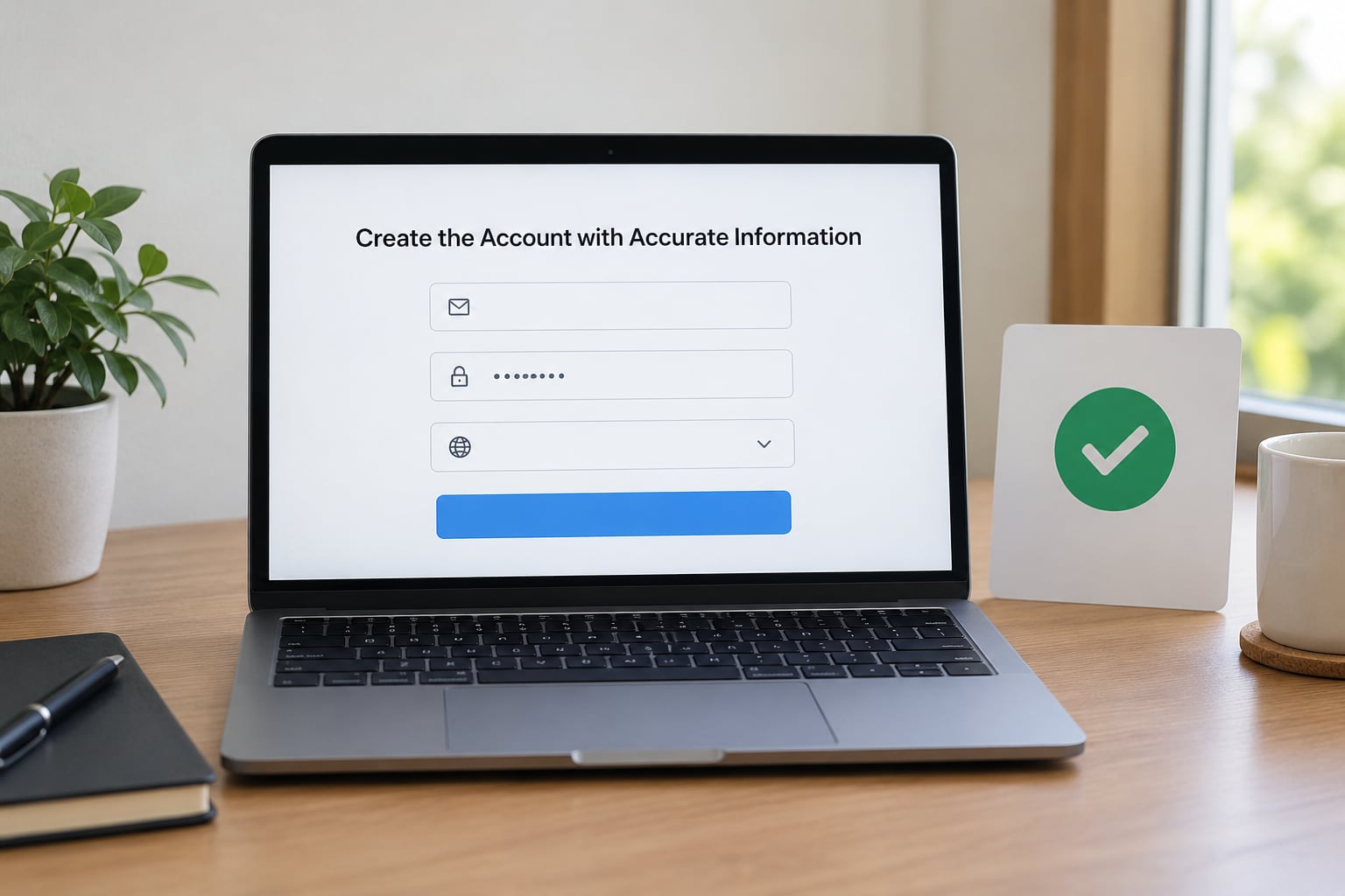 Create the Account with Accurate Information