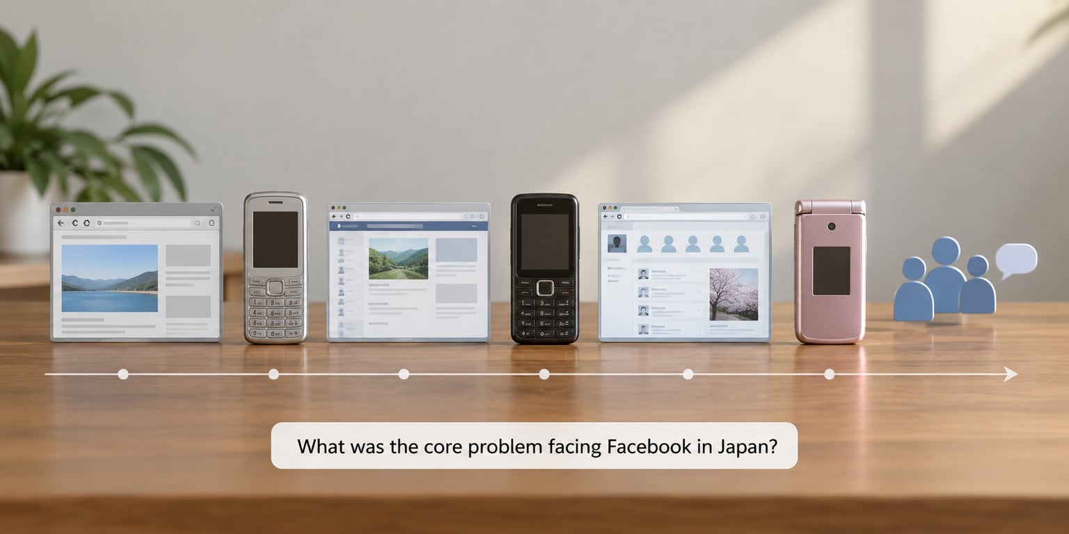 What was the core problem facing Facebook in Japan?