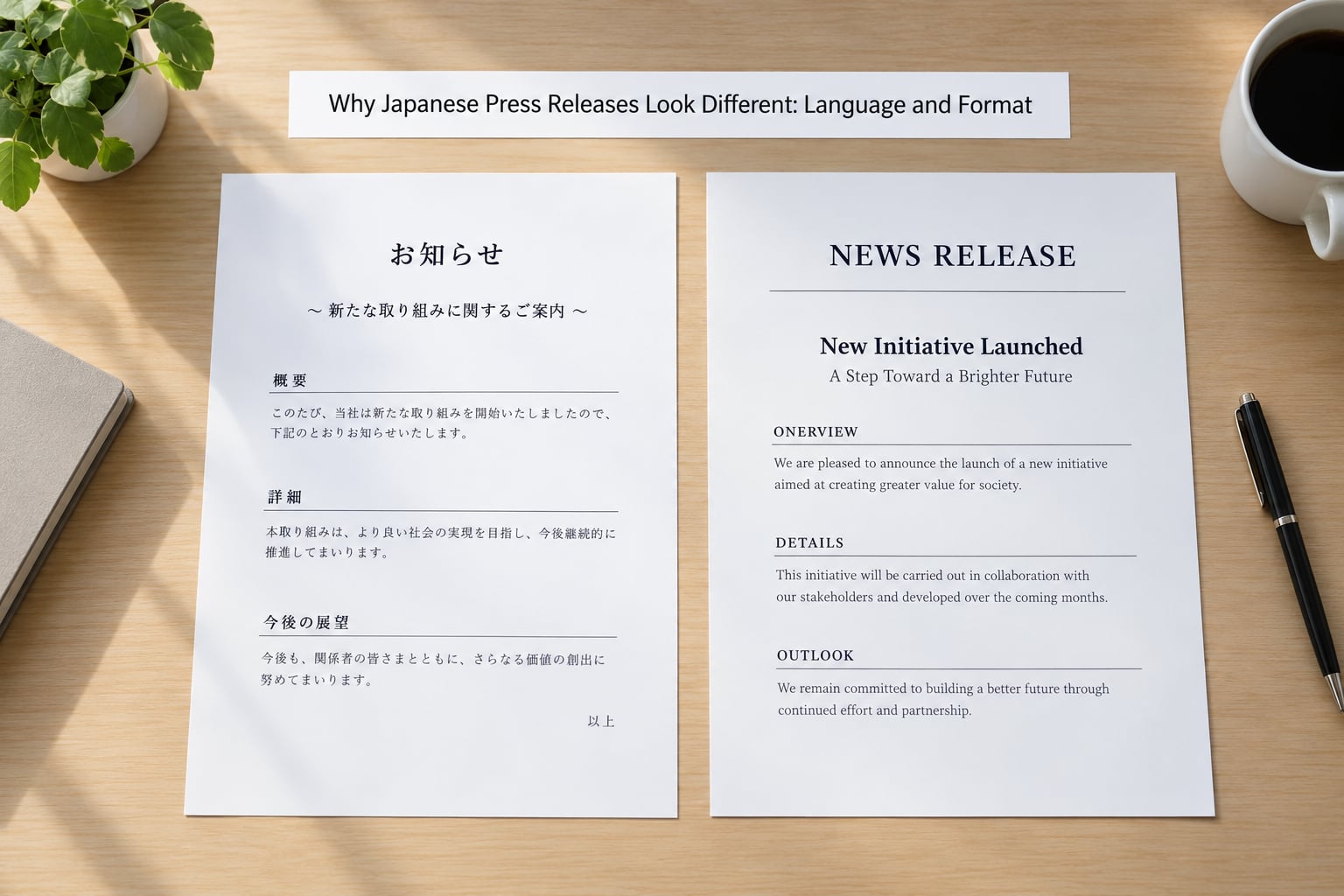 Why Japanese Press Releases Look Different: Language and Format